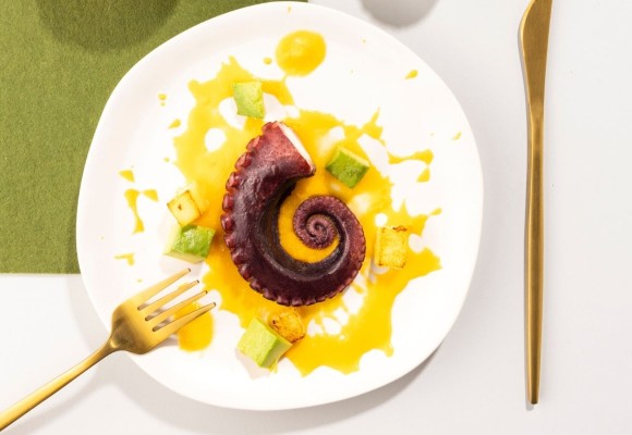Tentacoli di Polpo con Avocado, Patate e Limone – Mare, Freschezza e Colore nel Piatto