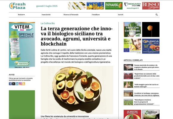 La terza generazione che innova il biologico siciliano tra avocado, agrumi, università e blockchain