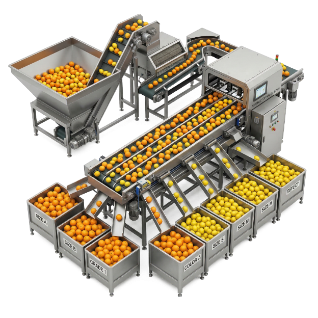 Impianto di selezione e lavorazione degli agrumi per una filiera produttiva moderna e controllata.